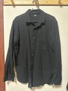 黒 ボタンダウンシャツ 長袖