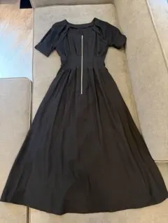 LAGUNAMOON フロントZIPウエストタックワンピース ブラック　S