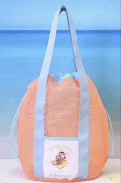 最終価格※おさるのジョージ プラチナムザッカ メッシュトートバッグ　オレンジ