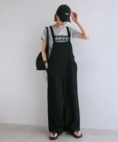 【新品タグ付き】andme リネン混ワイドベイカーサロペット