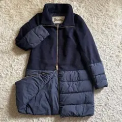 HERNO ヘルノ 異素材 切り替えダウンコート ジャケット ネイビー 38