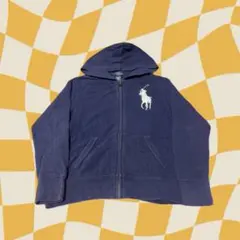 00s Ralph Lauren 短丈 ビッグポニー ジップパーカー y2k