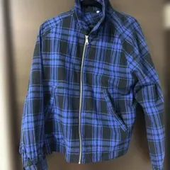 青と黒のチェック柄ジャケット