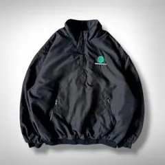 【NORTH END】企業ロゴ ハーフジップ ナイロンプルオーバー ブラックXL