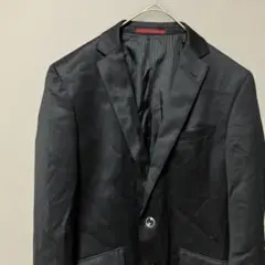 【美品】ドレスヴァーグ　テーラードジャケット(M)ブラック光沢　シルク混