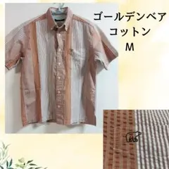 Golden Bear ストライプ 半袖シャツ ブラウン Mのサムネイル