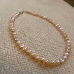 不揃いパールネックレス(薄ピンク)