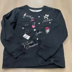 140cm S メゾピアノ　メイクモチーフ　黒　トレーナー