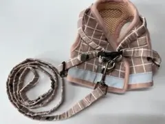 Sサイズ ☆ ペット用ハーネス リードセット チェック柄 ピンク♡のサムネイル