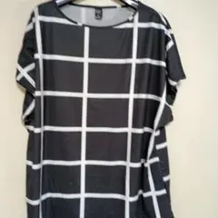 EMERY ROSE XL 黒と白のチェックTシャツ