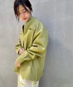 kastane フェイクレザーシャツジャケット