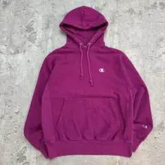 Champion　プルオーバー　パーカー　リバースウィーブ　M　パープル　古着