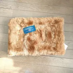 新品★TWEEDMILL ファーマフラーストールツイードミルノーリーズ茶ブラウン