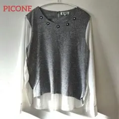 【美品】PICONE ピッコーネ 長袖ブラウス 切替デザイン　薄手ブラウスのサムネイル