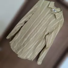 UNIQLO U 長袖シャツ Mサイズ ベージュストライプ
