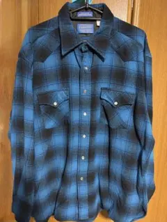 PENDLETONペンドルトン ウエスタンシャツUSA製 オンブレ 青黒系 - メルカリ