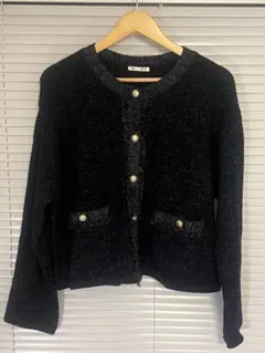 フリンジダブルポケットニットジャケットZ