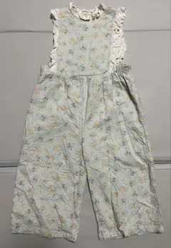 バースデイ tete a tete 花柄オーバーオール