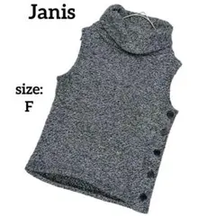 ノースリーブ タートルネック ニット セーター 韓国服 サイドボタン シンプル