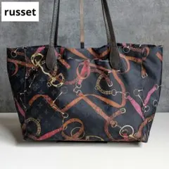 russet ラシット 馬具モチーフ トートバッグ ブラックのサムネイル