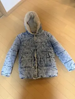 ANAP デニム風ボアジャケット フード付き