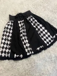 ロリータ　ゴスロリ　BODYLINE チェックスカート　レース　リボン　編み上げ