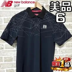 【早い者勝ち✨】ニューバランスゴルフ メンズ 半袖 ポロシャツ サイズ6 黒総柄のサムネイル