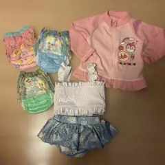 水遊びセット（水着＆ラッシュガード：90センチ／水遊びパンツ2枚：Lサイズ）