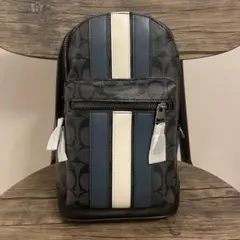 COACHコーチ ボディバッグ 2999 シグネチャー レザー ブラック メンズ