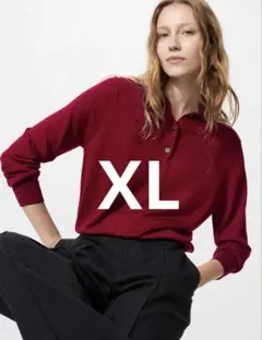 ユニクロ　UNIQLO メリノポロセーター　赤　レッド　RED XL