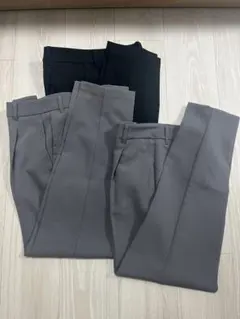 GU テーパードパンツ【黒1着グレー2着】