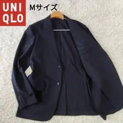 ☆美品☆ユニクロ　感動ジャケット　ウールライク　メンズ　M　ネイビー　濃紺