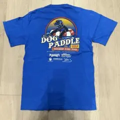 DOG PADDLE Tシャツ バックプリント 青　犬　動物　アニマル　Tシャツ