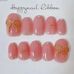 【現品】ネイルチップ ワンホン キラキラ ハート リボン ガーリー 韓国 量産型