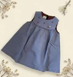 【familiar 】刺繍 ジャンバースカート ワンピース　80