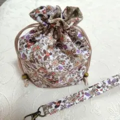 マチ付きミニ巾着袋 とストラップのセット