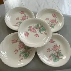 ケーキ皿 5枚セット 花柄