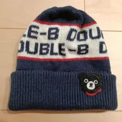 DOUBLE-B ニット帽 クマ刺繍 ネイビー