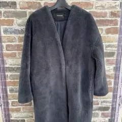 JEANASIS ダークグレー フリース ロングコート