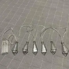 スモークグレー ガラス ペンダントライト 6個セット　電池式