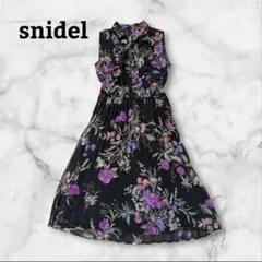 snidel クラシカルフラワー プリーツ ワンピース 花柄 Aライン