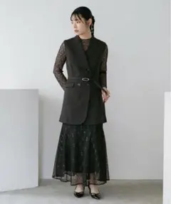 ブラックレイヤードドレス