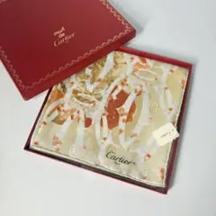 Cartier*カルティエ 大判スカーフ シルク100% ジュエリー 宝飾 虎