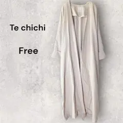 Te chichi テチチ ノーカラー ロングコート フリーヘリンボーン織り　春