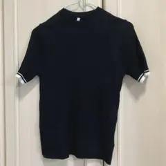 しまむら クルーネック 半袖 ニット ブラック