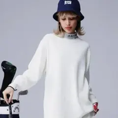 アンティカantiqua セーター プルオーバー　ゴルフ レディースウェア　M