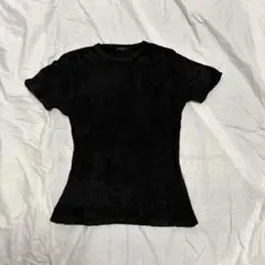 QUEENS COURT ブラック シャギーファー フィット 半袖トップスのサムネイル
