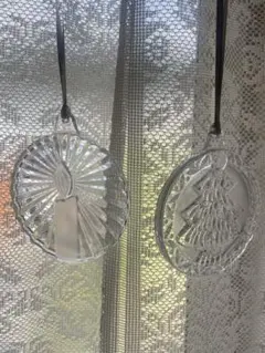 ★X'mas クリスマス★ガラス　オーナメント　2個セット