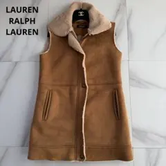 美品 LAUREN RALPH LAUREN ムートン ボア ジレ ベスト