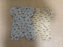 petit main ロンパース 2枚セット 80cm 動物 車のサムネイル